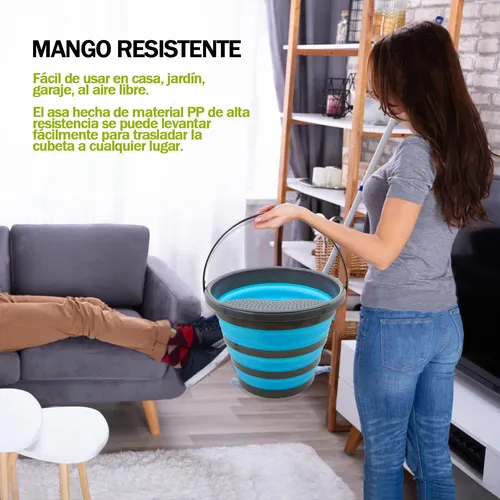 Cubeta Plegable De Silicón, 10 Litros, Cubo Plegable Con