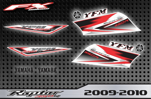 Calcos Simil Original Yamaha Raptor 350 2009-2010  Fxcalcos