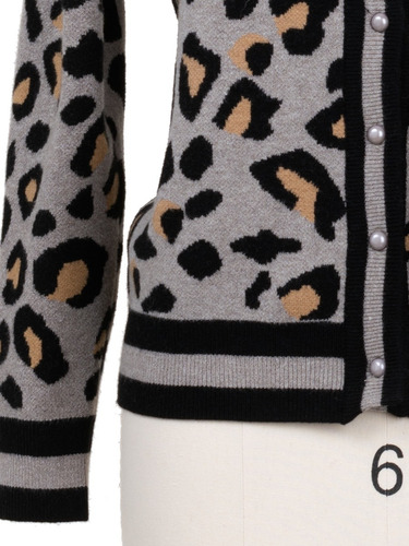 Sueter Abierto Tejido De Punto, Animal Print, Estrech.