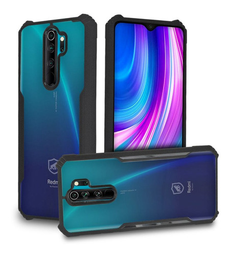 Capa Dual Shock X Preta Para Xiaomi Note 8 Pro - Gshield