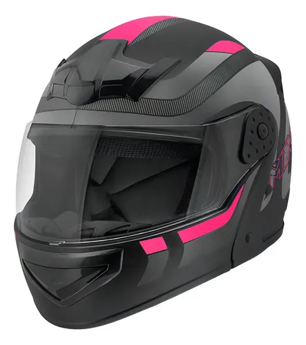 Capacete Robocop Escamoteável Fechado Mixs Gladiator Delta S Cor Cinza Rosa Fosco Tamanho do capacete 56 — foto 1