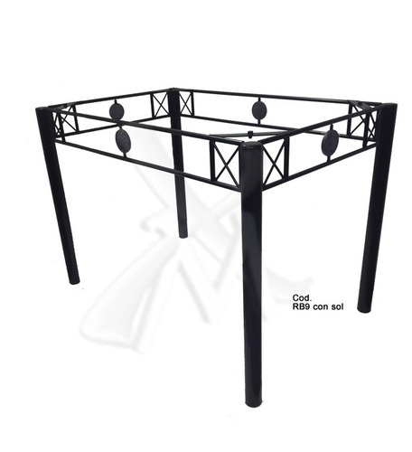 Mesa 120x80 + 4 Sillas De Hierro Sajonico + Almohadones Tela