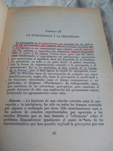 Psicología De La Inteligencia De J. Piaget (1975) (Usado)