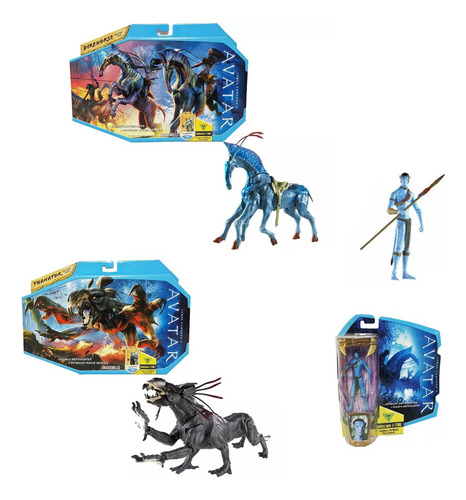 Avatar Mattel Año 2009 Jake, Thanator, Direhorse 3 Figuras (Usado)