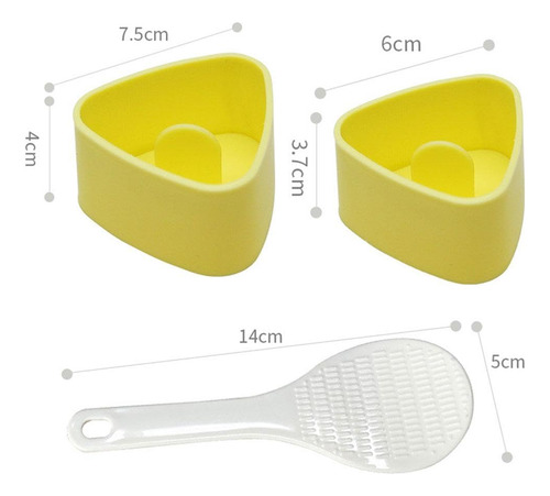 Molde Onigiri Mold Triangle, Paquete De 3 Moldes Para Bolas
