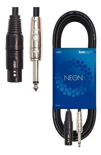 Cable Kwc Profesional Neon 110 Cannon Plug 6 Metros