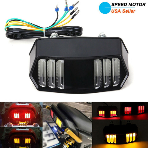 Luz Trasera Led De Stop + Direccionales Universal Moto