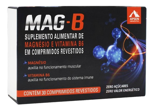 Suplemento Apsen Magnésio Complexo B Comprimidos - Caixa.