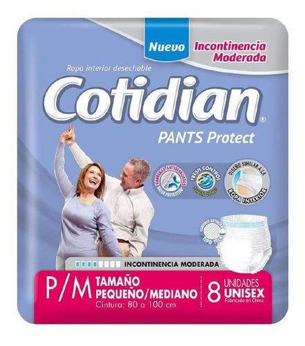 Fralda Roupa Adulto Cotidian Pants Protect P/m Com 8 Fraldas