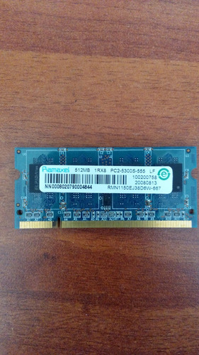 Memoria 512mb 1rx8 Ddr2 Pc2-5300s 555 Para Laptop