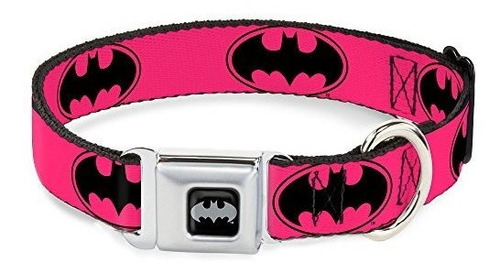 Collar De Perros Seatbelt Buckle Bat Signal 3 Fuchsia Gswuj