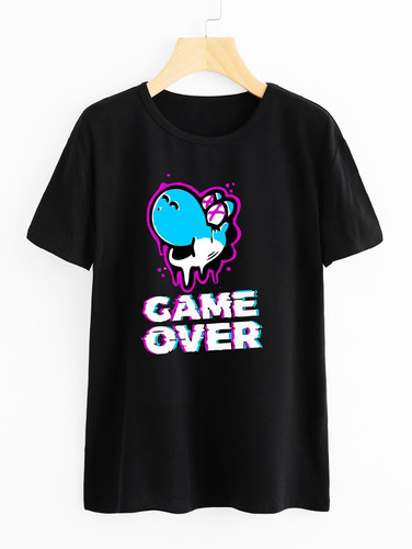 Camiseta Algodon Personalizada Video Juegos Game Over 21 