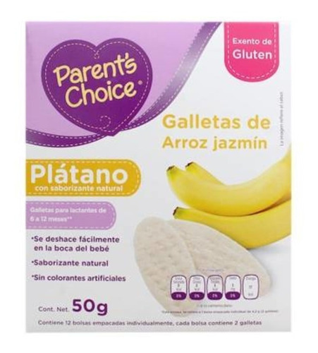 Parent S Choice Banana Galletas De Arroz Jazmín Plátano 50 G