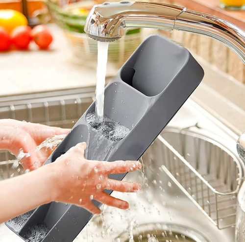 Organizador De Cubiertos Elegante 5 Compartimentos Gris