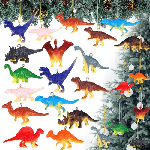 24 Adorno Decorativo Para Arbol Navidad Dinosaurio Colgante