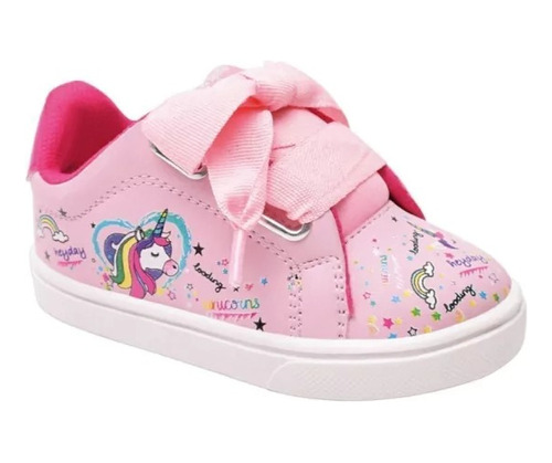 Zapatilla Infantil C/ Lazos  Rosa Talle 17 Al 29