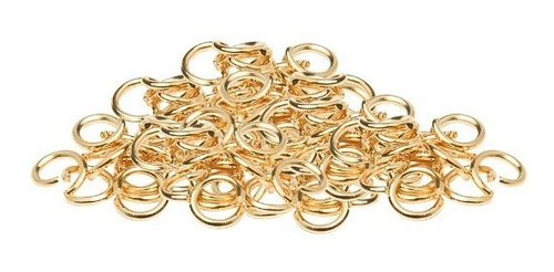 Imagen 1 de 2 de Argolla Dorado 5 Mm Chapa De Oro 14k 15 Piezas Bisutería