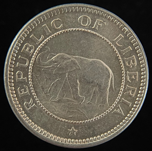 Liberia, 1/2 Cent, 1941. Il Guerra. Sin Circular