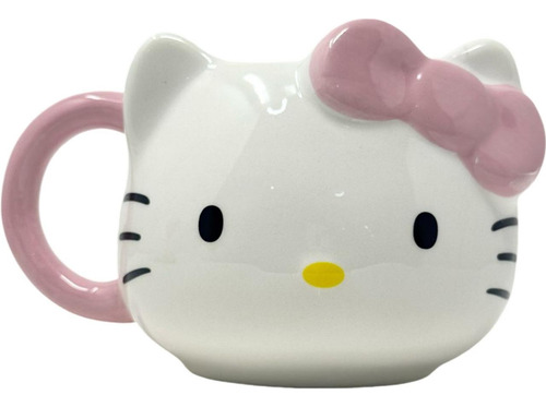 Taza Hello Kitty Ceramica Kawaii Adorable Moño 3d Relieve Rosa Hello Kitty