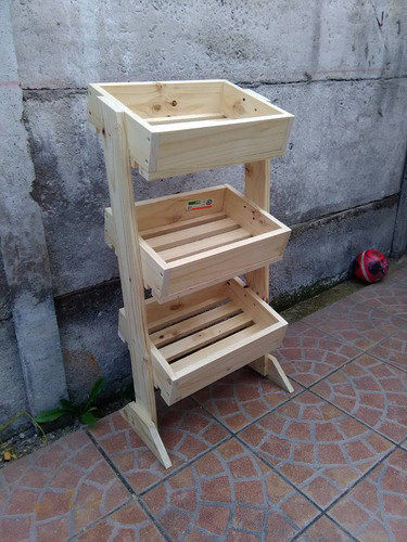Verdulera / Frutera De 3 Niveles De Madera