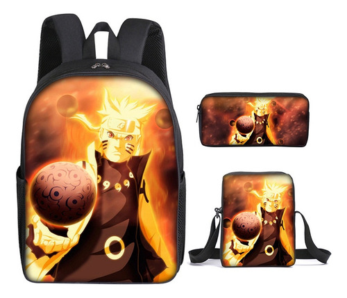 C Mochila Naruto Uzumaki Kakashi Uchiha Sasuke, 3
