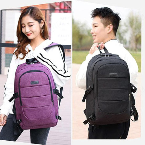 Mochila Para Hombre Con Carga Usb, Mochila De Viaje De Gran
