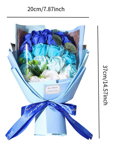 Valentines Day Soap Roses Bouquet Mother's Day Blue