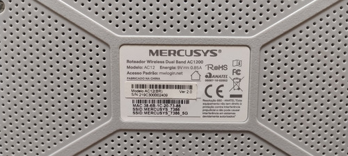 Roteador Wireless Dual Band Ac12 Mercusys - Ac1200