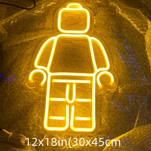 Letrero Led Neon En Acrilico De 3 Mm 40*48cm Lego Figura