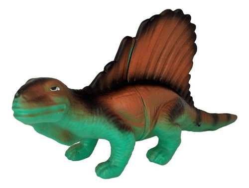 Dinosaurio De Goma - Dimetrodon Marron/verde