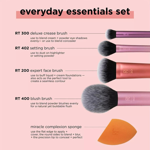 . 2024 Real Techniques, Everyday Essentials, Set De Brochas