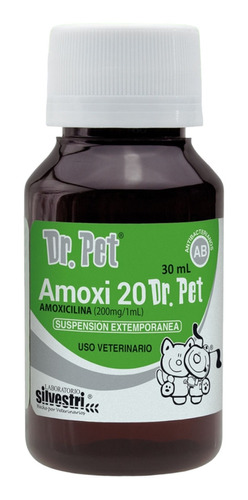 Dr Pet Amoxi 20 30ml Amoxicillina Uso Veterinario 