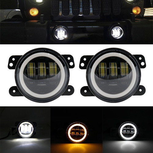 Faros De 4 Luces Led Drl Antiniebla P/jeep Wrangler, 1 Par