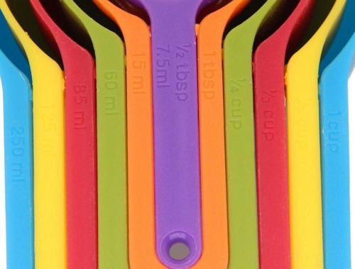 Set Tazas Cucharas Medidoras 6 Piezas Para Repostería Cocina