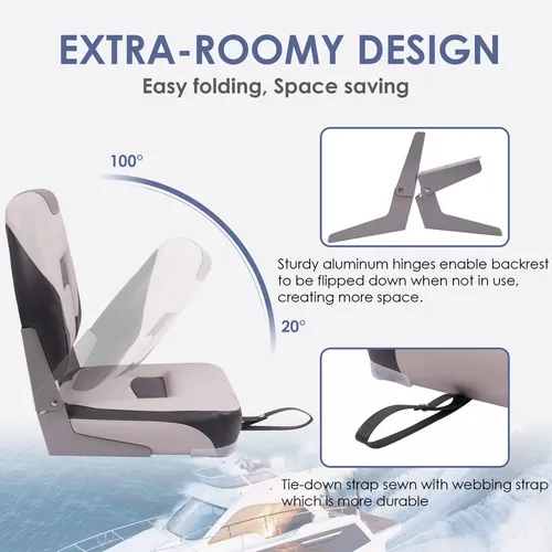 Deckpro Deluxe Asiento De Barco Con Respaldo Bajo, Asiento P