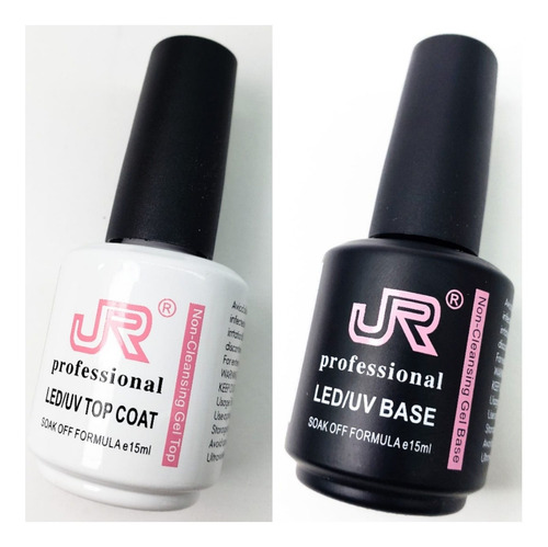 Imagen 1 de 3 de Duo Top Y Base Jr 6pcs 15ml Para Gel Semipermanente 3 Pasos