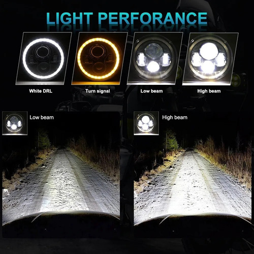 Faros Led Ángel Ojo 7 Wrangler Jeep Vocho Redondos