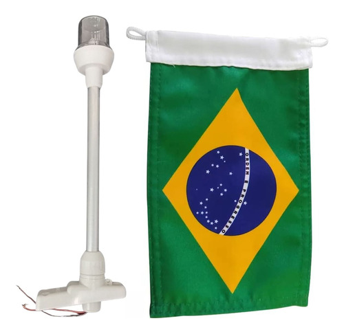 Luz De Popa Mastro De Alcançado Com Bandeira Do Brasil 12v