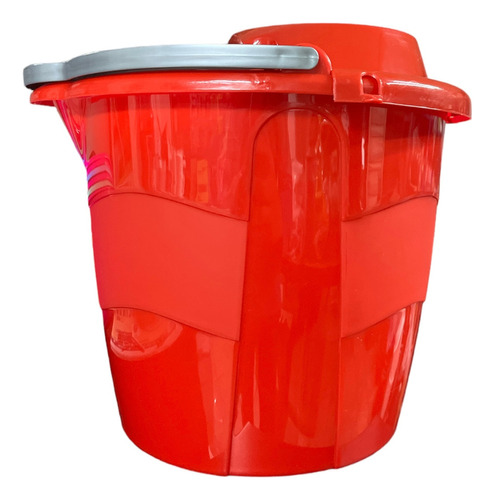 Cubeta De Plástico De Alta Calidad Con Exprimidor 12 Litros Color Rojo