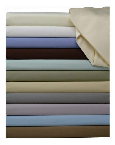 Juego De Sábanas King Size 4 Piezas 600 Hilos, Azul Sólido