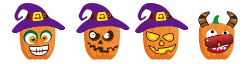 Halloween Make A Face Sticker Zombie Pumpkin Witch Puzzle