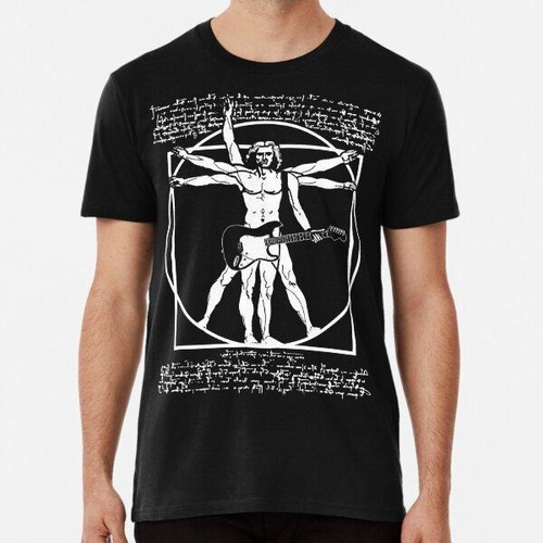 Remera Vitruvian Hombre Que Toca La Guitarra - Da Vinci Guit