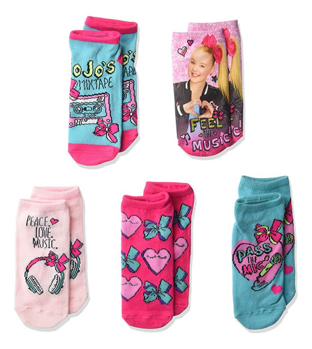 ~? Jojo Siwa Chicas Jojo Siwa 5 Pack No Show Calcetín Casual