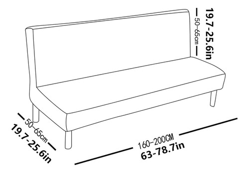 Funda Elástica Lavable Para Futón, Sofá Cama Sin Apoyabrazos