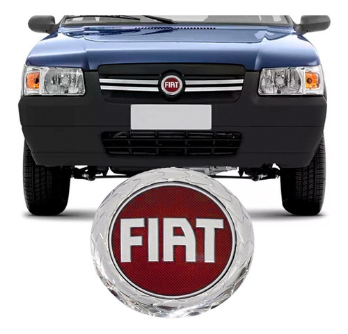 Emblema Grade Fiat Uno Fire 2001 Vermelho