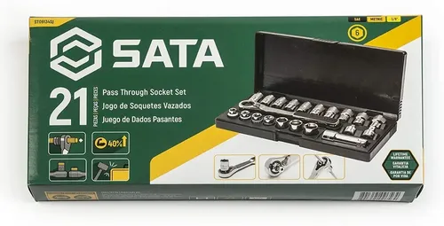 Jogo De Soquete Vazado Vortex 21 Pç Pass-thru Sata St09134sj