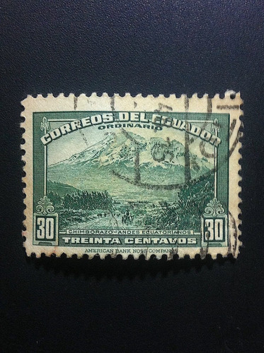 Timbre Postal Ecuador Estampilla Monte Chimborazo 1947