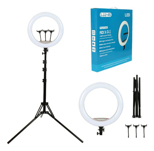 Aro Led Profesional Grande 45cm 3 Soportes + Tripode 2.1m