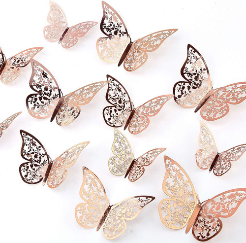 Aiex 24 Pegatinas De Mariposa 3d, 3 Tamaños, Pegatinas De Pa