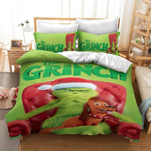 Conjunto De Cama Com Capa De Edredom Grinch E O Cachorro